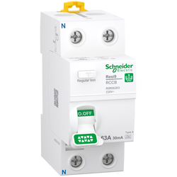 Schneider Resi9 RCCB 2P 63A 30mA A