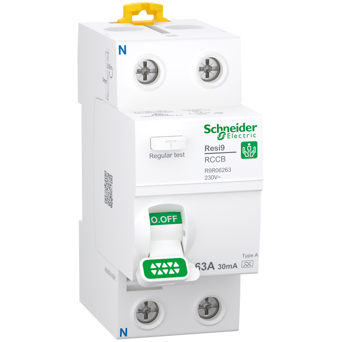 Schneider Resi9 RCCB 2P 63A 30mA A