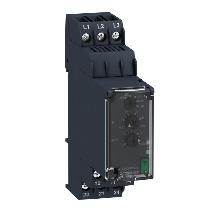 Relay Rotation & 3 Phase Asymmetry 400VAC 2CO 8A DIN Mount