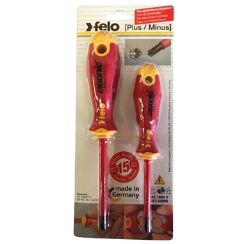 Felo 417 Ergonic Insulated Plus/Minus Screwdriver Set of 2 Sizes