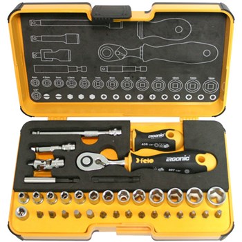 Felo Socket & bit set 1/4inch 36pc