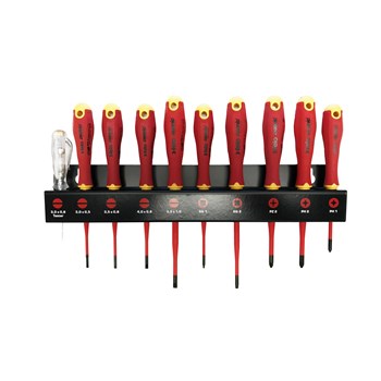 Felo 413 Series Ergonic E-Slim Screwdriver Set 10pc with Metal Ra