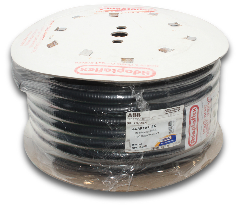 Elecsupp Adaptaflex Steel Conduit 20mm Black PVC Liquid Tight Oil Res