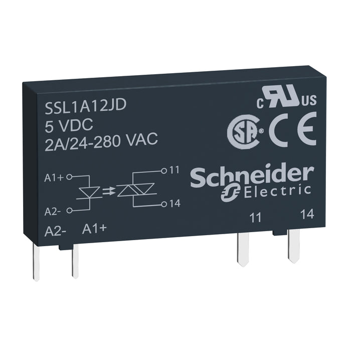 Schneider Harmony, Solid state slim relay, 2 A, zero voltage switching, input 15...30 V DC, output 24...280 V AC