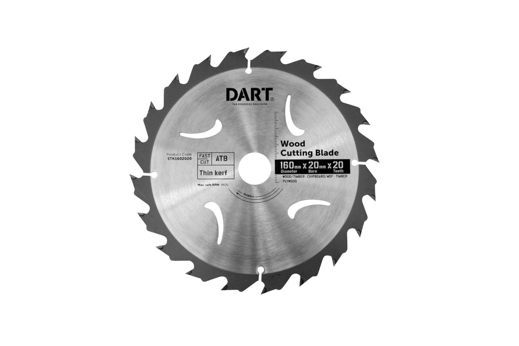 Trucut Dart  Timber Blade 160mm 20T 20mm Bore