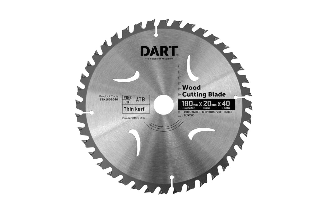 Trucut Dart  Timber Blade 180mm 40T 20mm Bore