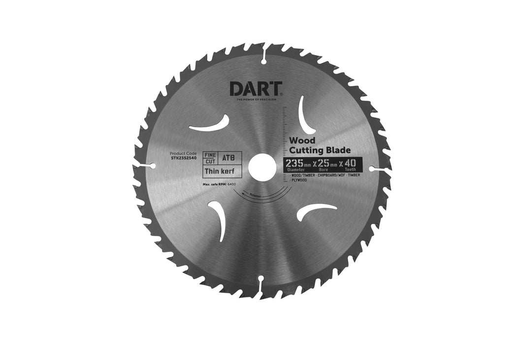 Trucut Dart  Timber Blade 235mm 40T 25mm Bore