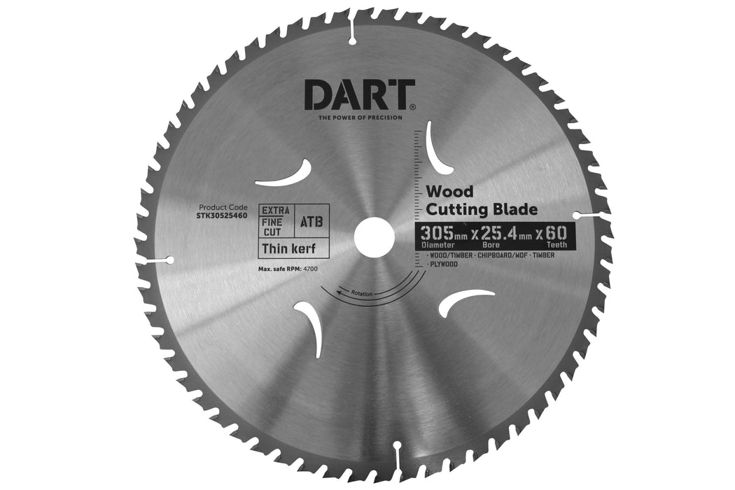 Trucut Dart  Timber Blade 305mm 60T 25.4mm Bore