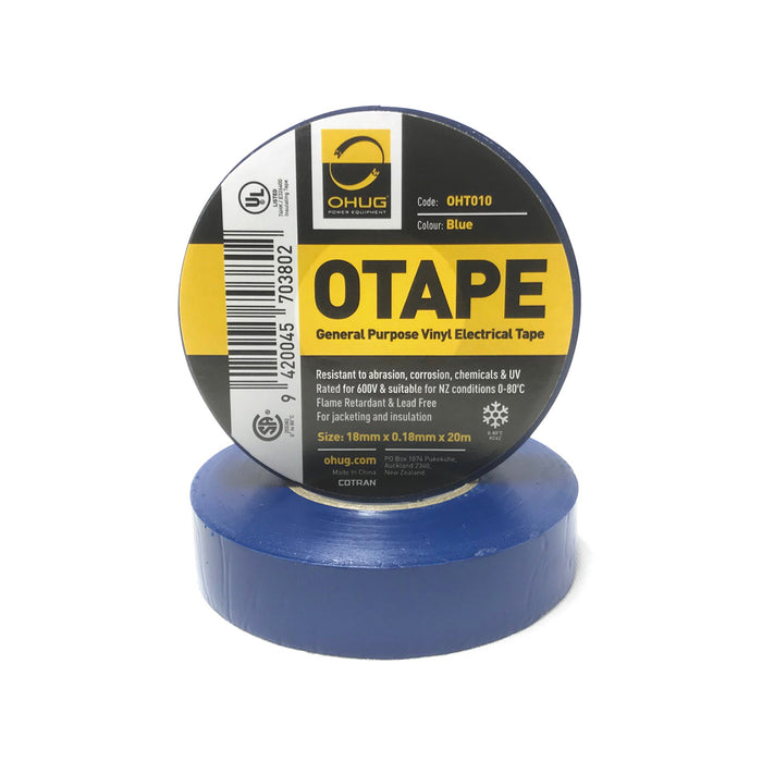 Ohug OHT010 OTAPE PVC Electrical Insulation Tape - Blue 18mm x .018mm x20m