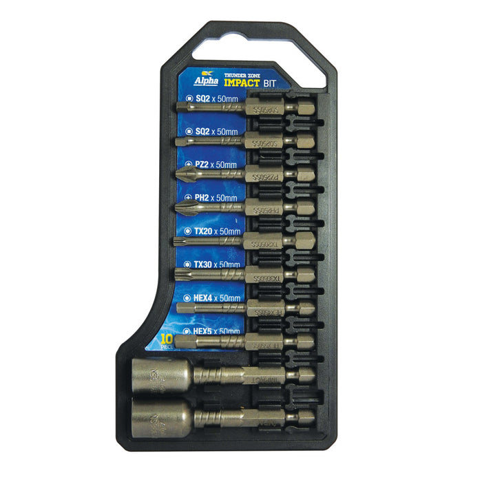 Trucut Alpha Thunderzone Impact Driver Bit Set of 10