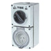 Tradesave  Switched Outlet  3 Pin 20A Round. IP66 Stainless Steel cover fastening. Heavy Duty Includes Base