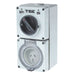 Tradesave  Switched Outlet  5 Pin 50A Round. IP66 Stainless Steel cover fastening. Heavy Duty Includes Base