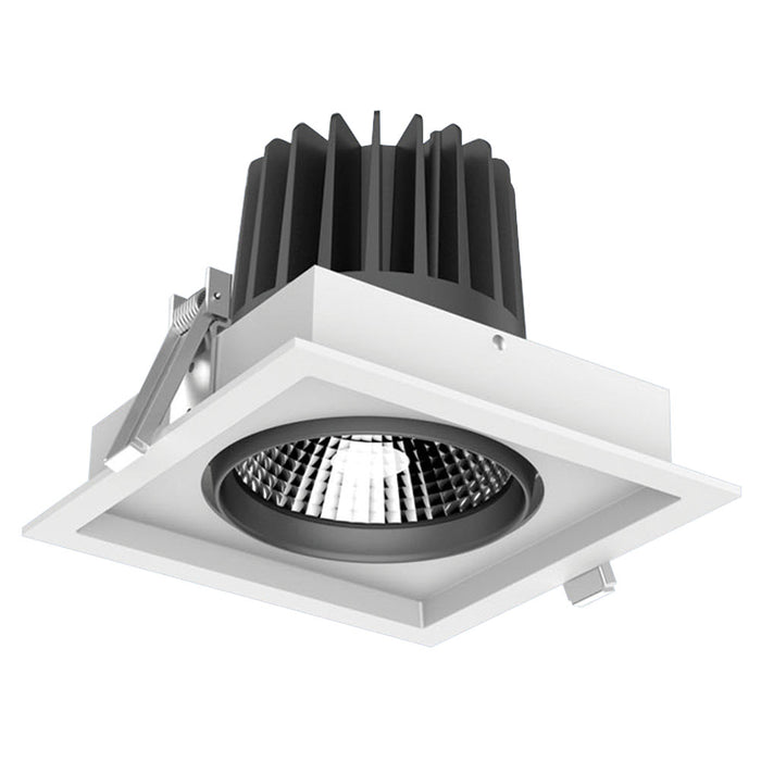 PROLUX LIGHT RECESS 30W TILT CUT OUT 160X160 WHITE 4K 175X175X125 DOWNLIGHT