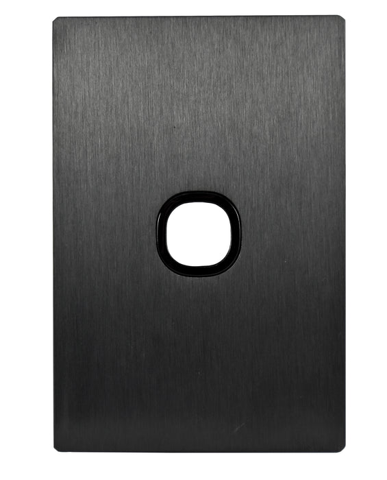 Vynco S/G URBAN 1G SWITCH PLATE ONLY BLACK METAL