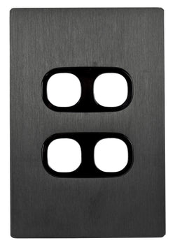 Vynco S/G URBAN 4G SWITCH PLATE ONLY BLACK METAL