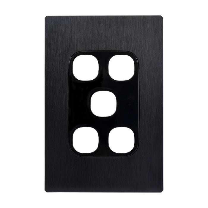 Vynco S/G URBAN 5G SWITCH PLATE ONLY BLACK METAL