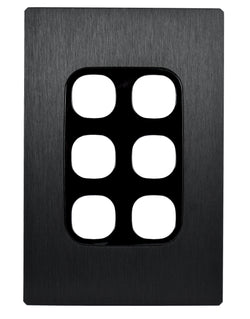 Vynco S/G URBAN 6G SWITCH PLATE ONLY BLACK METAL