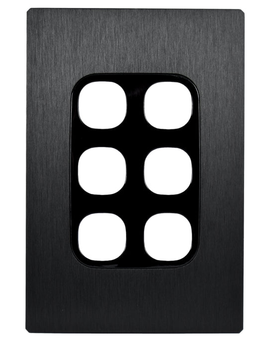 Vynco S/G URBAN 6G SWITCH PLATE ONLY BLACK METAL