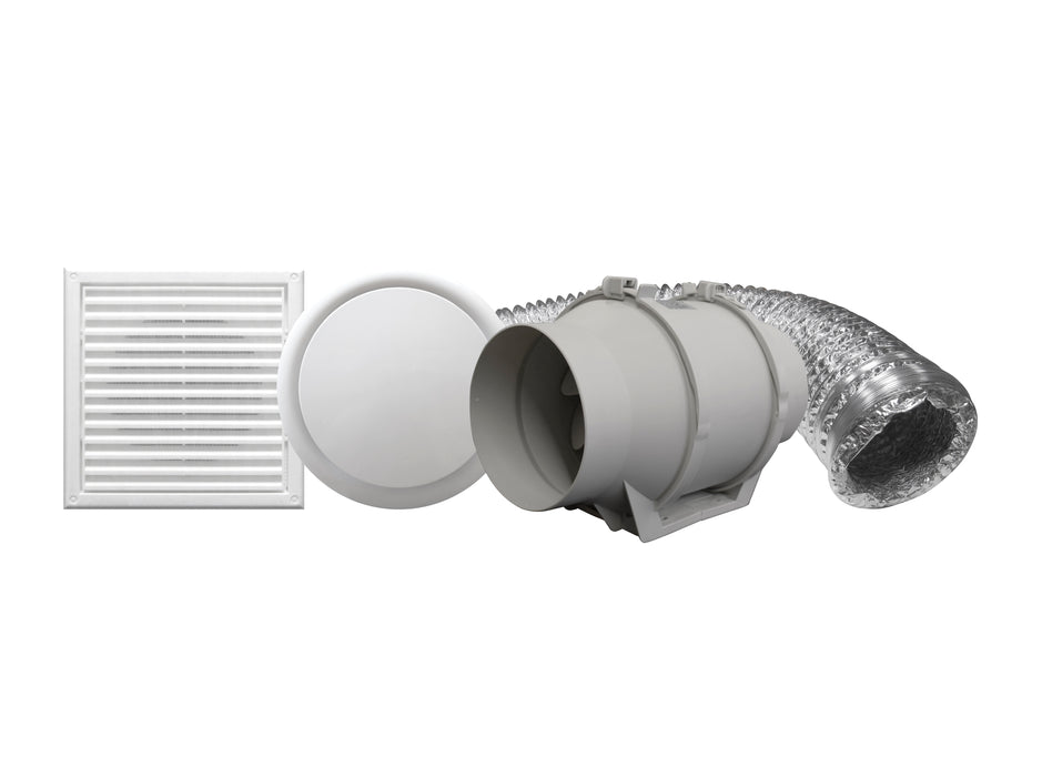 Vynco A/MVT FAN INLINE 150mm KIT 6M DUCT C/W GRILLS