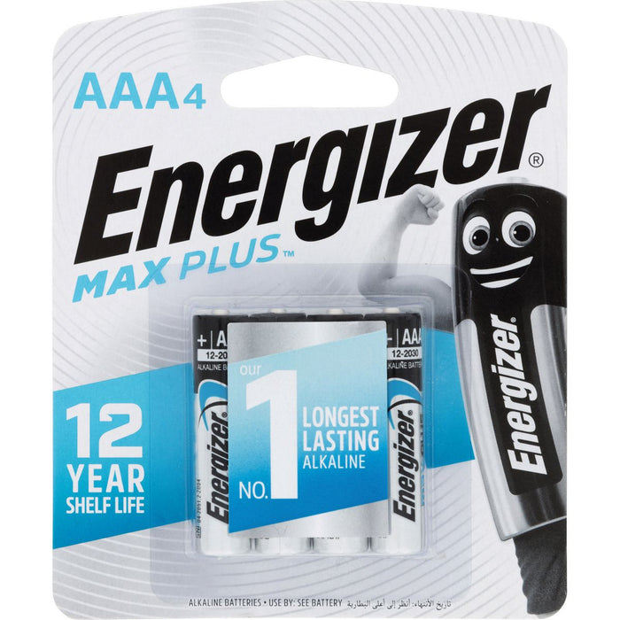 Energizer E300267800 Battery 1.5V AAA Size Alkaline Max Plus 4 Pack