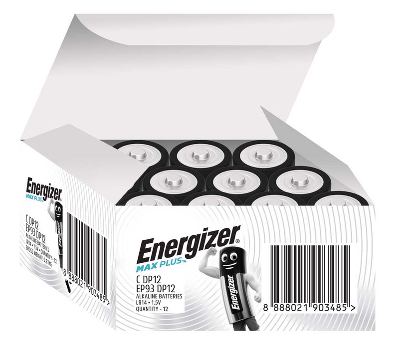 Energizer E302286000 Battery 1.5V C Size Alkaline Max Plus Industrial