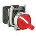 Schneider Harmony XB4, Illuminated selector switch, metal, red, 22mm, 2 positions, stay put, 24 V AC/DC, 1 NO + 1 NC