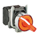 Schneider Harmony XB4, Illuminated selector switch, metal, orange, 22mm, 3 positions, stay put, 24 V AC/DC, 1 NO + 1 NC