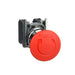 Schneider Harmony XB4, Emergency stop switching off, metal, red mushroom, 40mm, 22mm, trigger latching turn to release, 1 NO + 1 NC