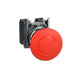 Schneider Harmony XB4, Emergency stop switching off, metal, red mushroom, 40mm, 22mm, trigger latching push-pull, 1 NO + 1 NC