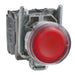 Schneider Harmony XB4, Illuminated push button, metal, flush, red, 22mm, spring return, 1 NO + 1 NC 24 V AC/DC