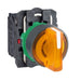 Schneider Harmony XB5, Illuminated selector switch, plastic, orange, 22mm, 3 positions, stay put, 24 V AC/DC, 1 NO + 1 NC