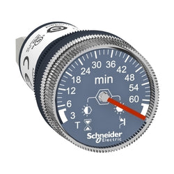 Schneider Harmony XB5, Panel mounted timer monofunction, plastic, 22mm, time delay 3-60 min, 24 V DC