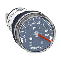 Schneider Harmony XB5, Panel mounted timer monofunction, plastic, 22mm, time delay 3-60 min, 100-240 V AC/DC