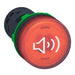 Schneider Harmony XB5, Illuminated buzzer, plastic, red, 22mm, continuous or intermittent tone, 24 V AC/DC