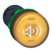 Schneider Harmony XB5, Illuminated buzzer, plastic, yellow, 22mm, continuous or intermittent tone, 24 V AC/DC