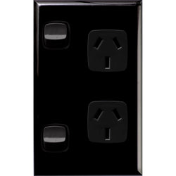 Legrand HPM XL VERTICAL DBL PPT BLACK GLOSS SAFETY