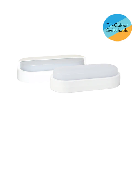 EUROTECH OVATE CCT BULKHEAD WALL LIGHT WHITE 3000K/4000K/5000K 230V LED 12W IP65