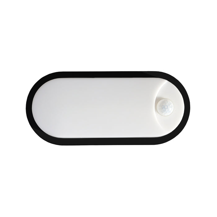 EUROTECH PIR WALL LIGHT BLACK 3000K/4000K/6000K 230V LED 12W IP65