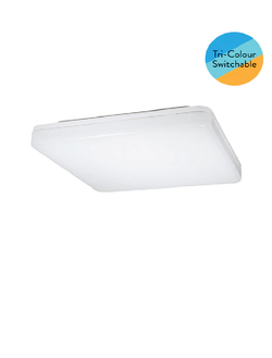 EUROTECH 280mm LED SQUARE CEILING BUTTON WHITE 3000K/4000K/6000K 230V LED 18W IP54