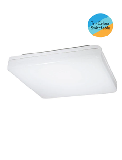 EUROTECH 330mm LED SQUARE CEILING BUTTON WHITE 3000K/4000K/6000K 230V LED 24W IP54