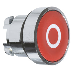 Schneider Harmony XB4, Push button head, metal, flush, red, 22mm, spring return, marked O