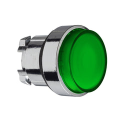 Schneider Head for illuminated push button, Harmony XB4, green projecting pushbutton 22mm mm push integral LED