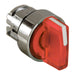 Schneider Harmony XB4, Illuminated selector switch head, metal, red, 22mm, integral LED, 3 positions, stay put