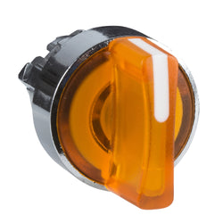 Schneider Head for illuminated selector switch, Harmony XB4, orange 22mm mm 2 position spring return