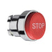 Schneider Harmony XB4, Projecting push button head 40mm, metal, red, 22mm, spring return, marked STOP