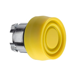 Schneider Head for non illuminated push button, Harmony XB4, yellow flush pushbutton 22mm mm spring return unmarked