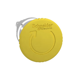 Schneider Harmony XB4, Mushroom push button head 40mm, metal, yellow, 22mm, latching turn realease