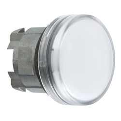 Schneider Harmony XB4, Pilot light head, metal, white, 22mm, plain lens for BA9s bulb