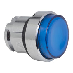 Schneider Head for illuminated push button, Harmony XB4, blue projecting pushbutton 22mm mm spring return integral LED