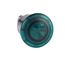 Schneider Harmony XB4, Illuminated mushroom push button head 40mm, metal, green, 22mm, spring return, integral LED